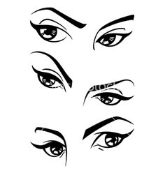 236x248 Female Eyes Vector