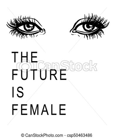 388x470 Illustration Of The Woman Eyes. Black And White Vector