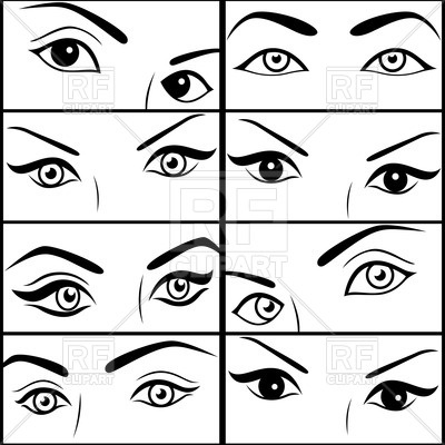 400x400 Set Of Female Eyes Vector Image Vector Artwork Of People