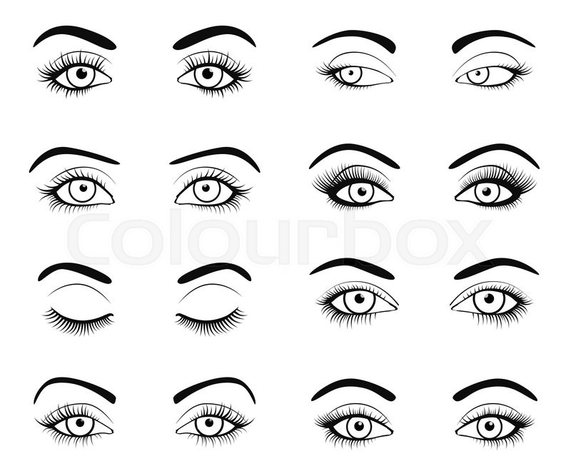 800x667 Set Of Female Eyes And Brows Image With Beautifully Fashion