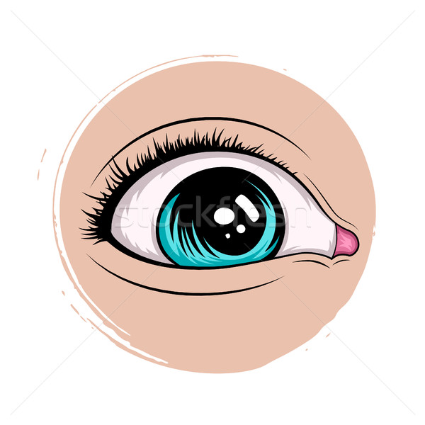 600x600 Set Of Female Eyes. Vector Illustration For Health Glamour Design