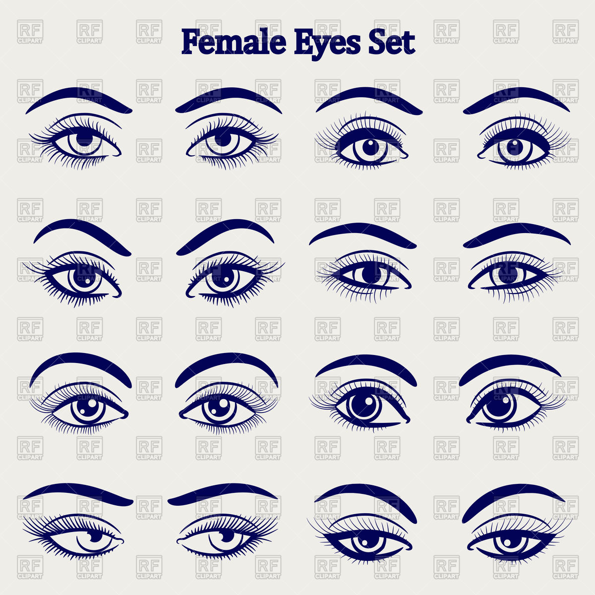 1200x1200 Ballpoint Pen Drawing Female Eyes Set Isolated On Grey Backdrop
