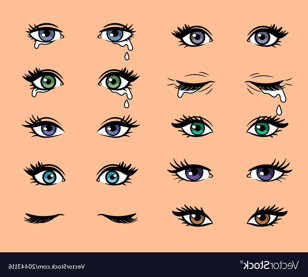 1000x898 Unique Cartoon Pop Art Female Eyes Vector Library