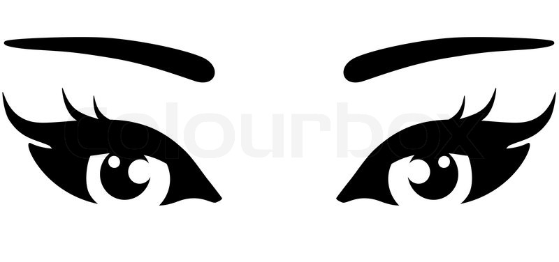 800x376 Beautiful Woman Eyes On White Background Stock Vector Colourbox