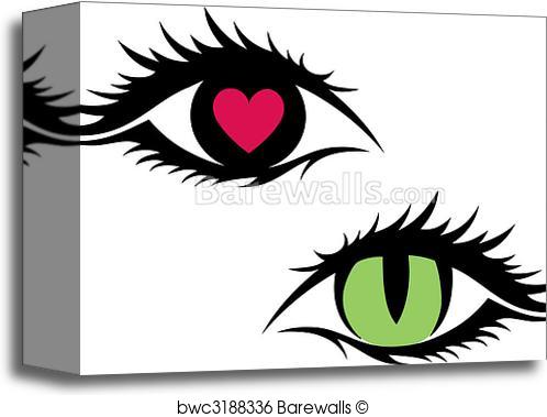 498x379 Canvas Print Of Female Eyes, Vector Barewalls Posters Amp Prints