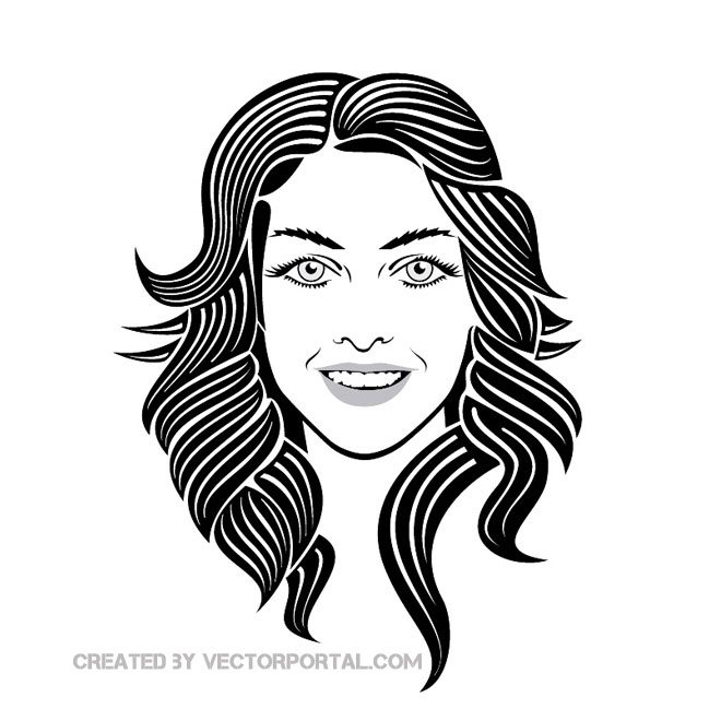 660x660 Girl Smiley Face Vector Image