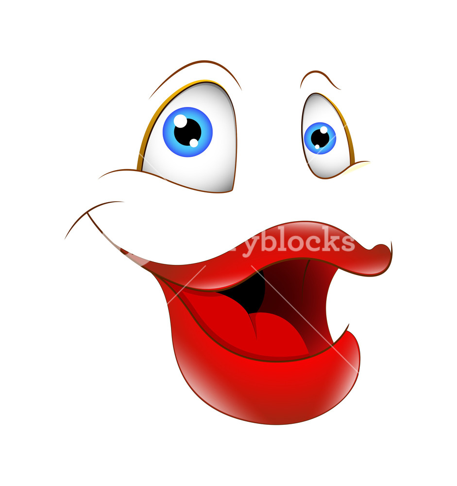 941x1000 Laughing Female Face Vector Cartoon Royalty Free Stock Image