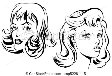 450x308 Two Sketches Of Female Face