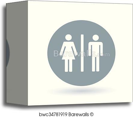 443x390 Canvas Print Of Male And Female Icon. Gender Sign. Toilet Symbol