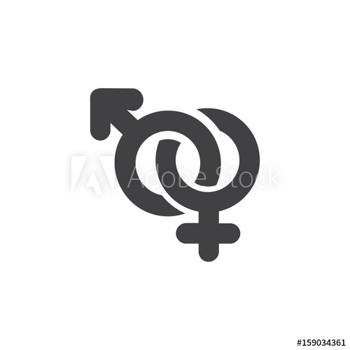 500x500 Male And Female Icon In Black On A White Background. Vector