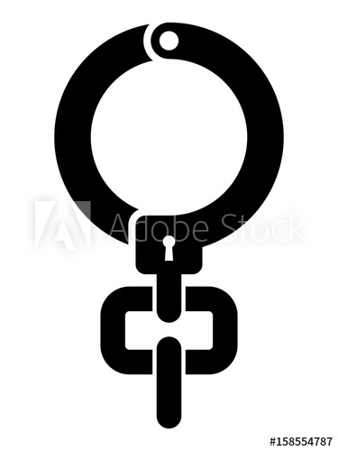 375x500 Venus Female Sign Depicting By The Handcuff And Chain Black And