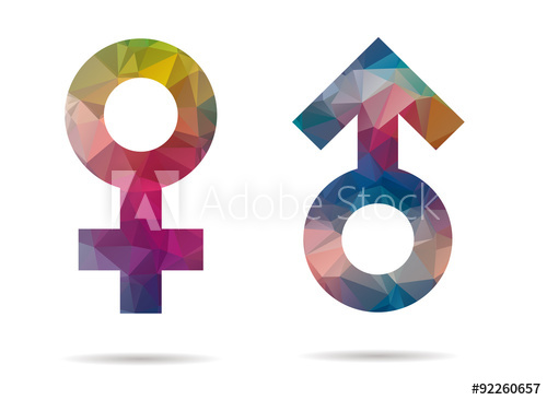 500x366 Low Poly Male And Female Icon