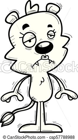 263x470 Sad Cartoon Female Lion. A Cartoon Illustration Of A Female Lion