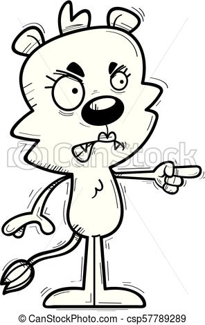 296x470 Angry Cartoon Female Lion. A Cartoon Illustration Of A Female Lion