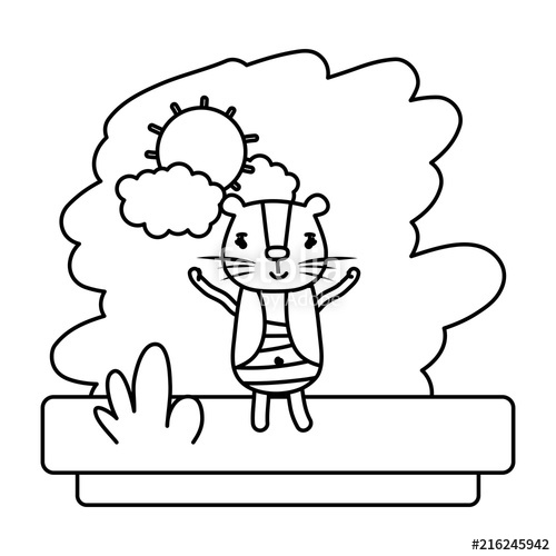 500x500 Line Female Lion Cute Wild Animal Stock Image And Royalty Free