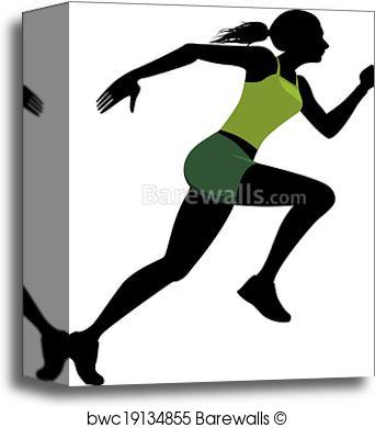 342x390 Canvas Print Of Female Runner Barewalls Posters Amp Prints