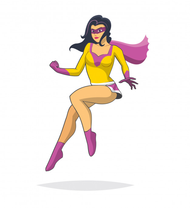 626x683 Female Superhero Cartoon Vector Vector Premium Download