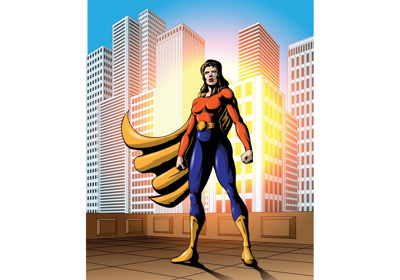 1400x980 Female Superhero Free Vector Art