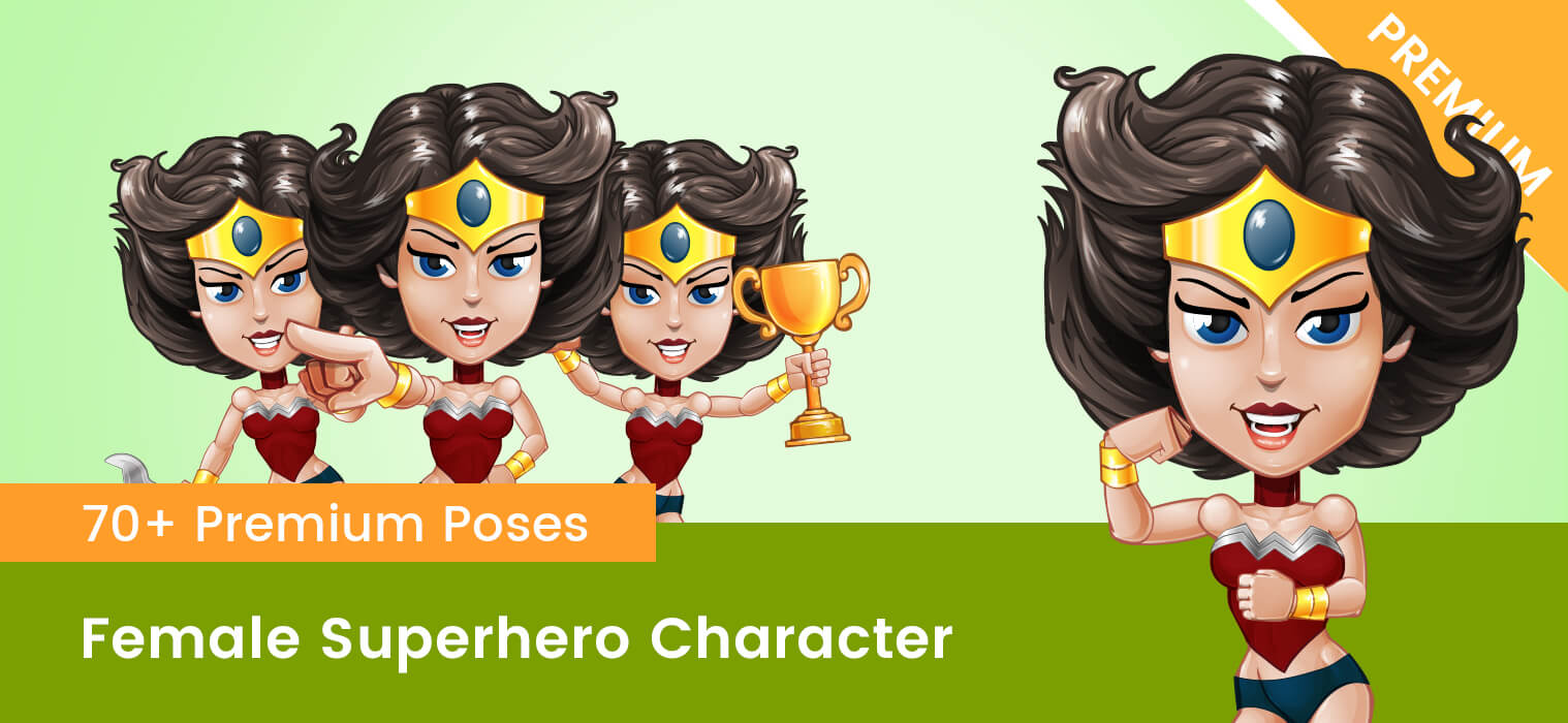 1518x700 Female Superhero Vector Cartoon