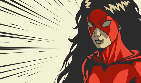 600x353 Female Superhero Cartoon Vector Free Download
