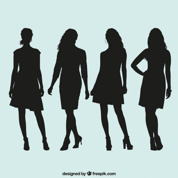 626x626 Women Silhouettes Collection Vector Free Download