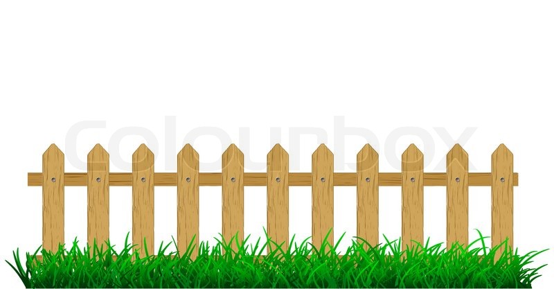 800x417 Green Grass With Fence Stock Vector Colourbox