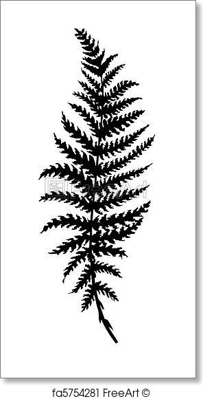 296x580 Free Art Print Of Vector Silhouette Sheet Fern On White Background