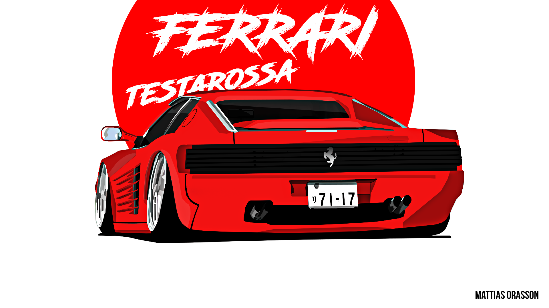 1920x1080 Made Ferrari Testarossa Vector