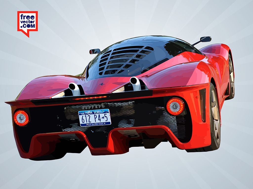 1024x765 Red Ferrari Rear Vector Art Amp Graphics