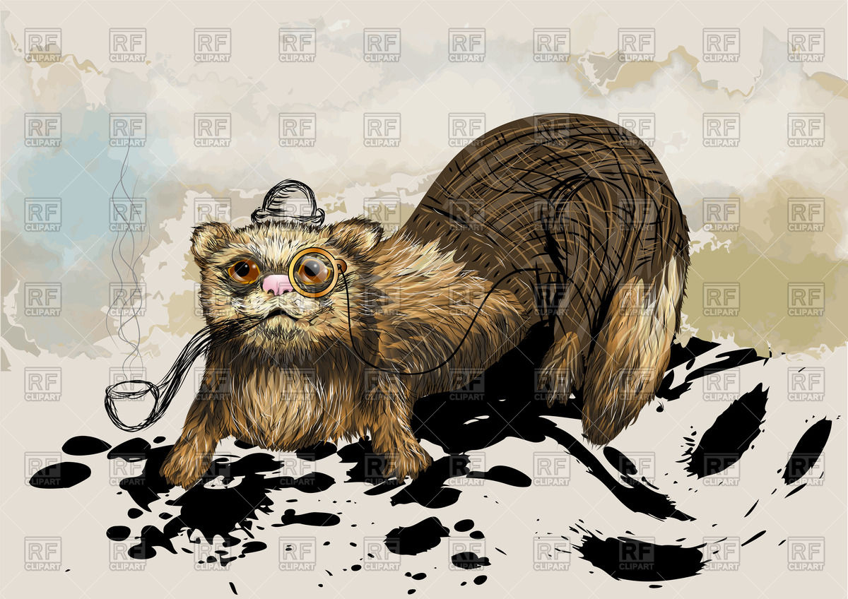 1200x848 Ferret In Hat With Pipe Vector Image Vector Artwork Of Plants