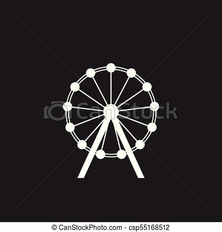 450x470 Ferris Wheel Vector Icon. Carousel In Park Icon. Amusement