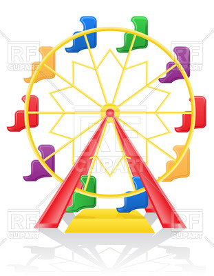 311x400 Colored Ferris Wheel Vector Image Vector Artwork Of Objects