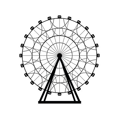 416x416 Ferris Wheel Clipart Silhouette