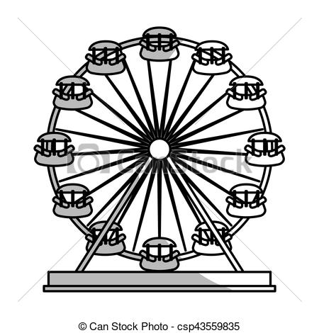 450x470 Ferris Wheel Icon Over Whtie Background. Vector Illustration