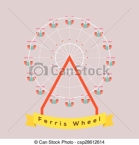 450x470 Ferris Wheel. Ferris Wheel Vector Illustration.