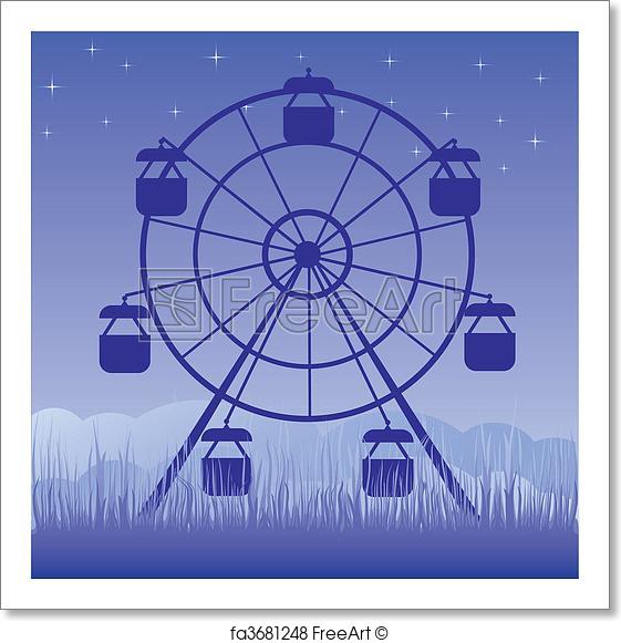 561x581 Free Art Print Of Ferris Wheel Vector Illustration. Ferris Wheel