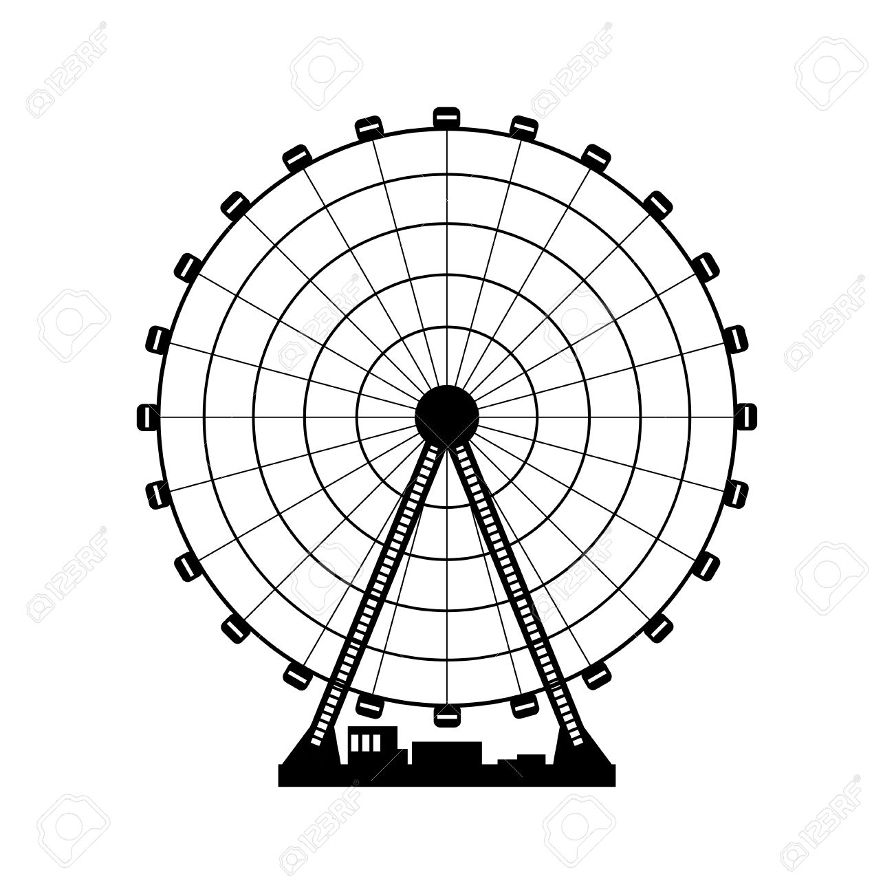 1300x1300 Warm Ferris Wheel Clipart Simple Stock Vector Art More Images Of