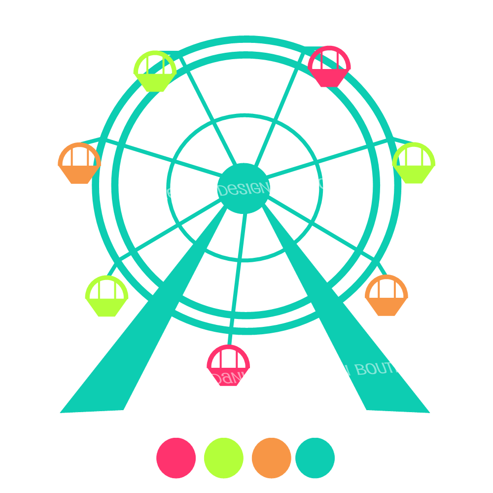 1000x1000 Ferris Wheel Clipart Vintage
