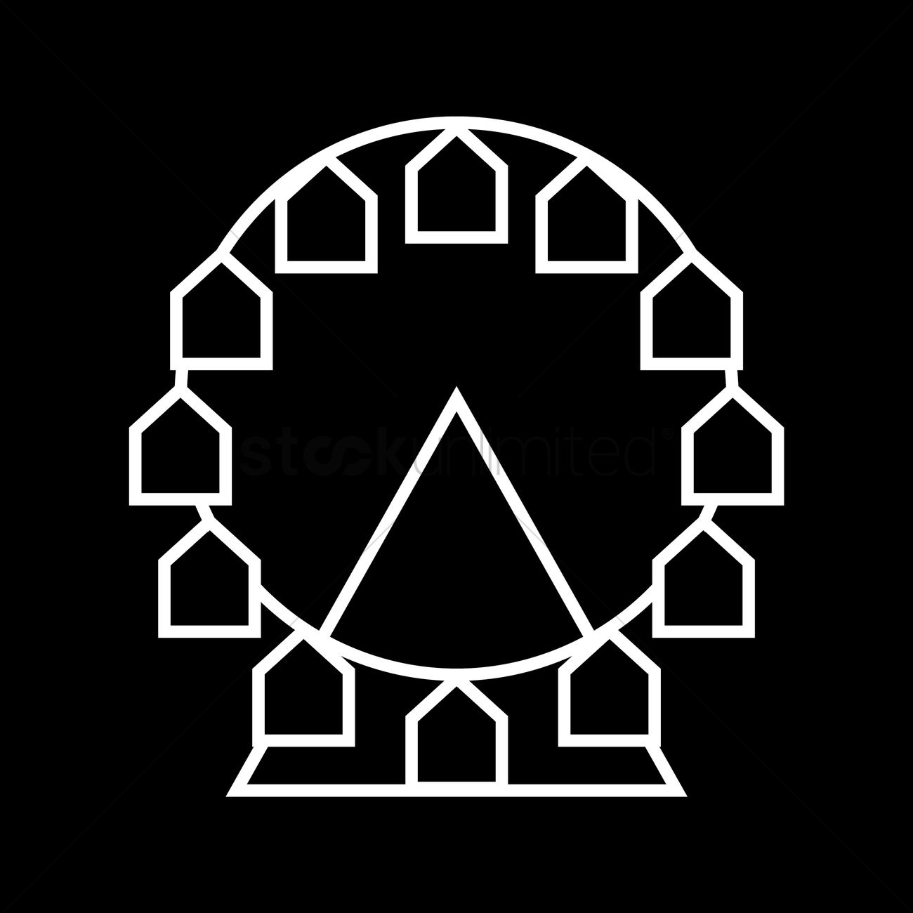 1300x1300 Free A Ferris Wheel Vector Image