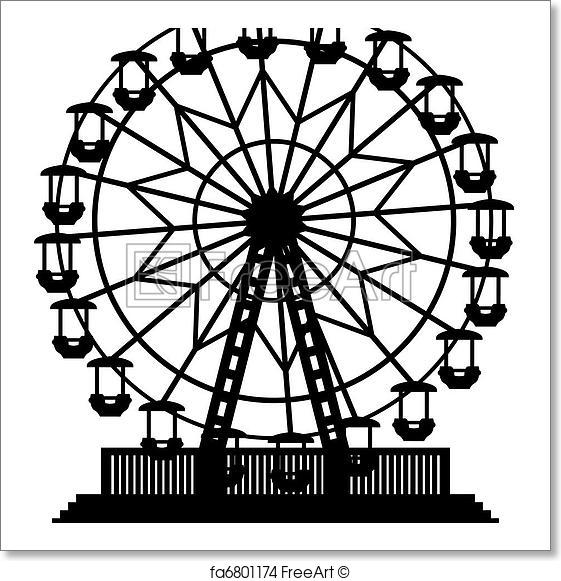 561x581 Free Art Print Of Vector Illustration Of Ferris Wheel Freeart