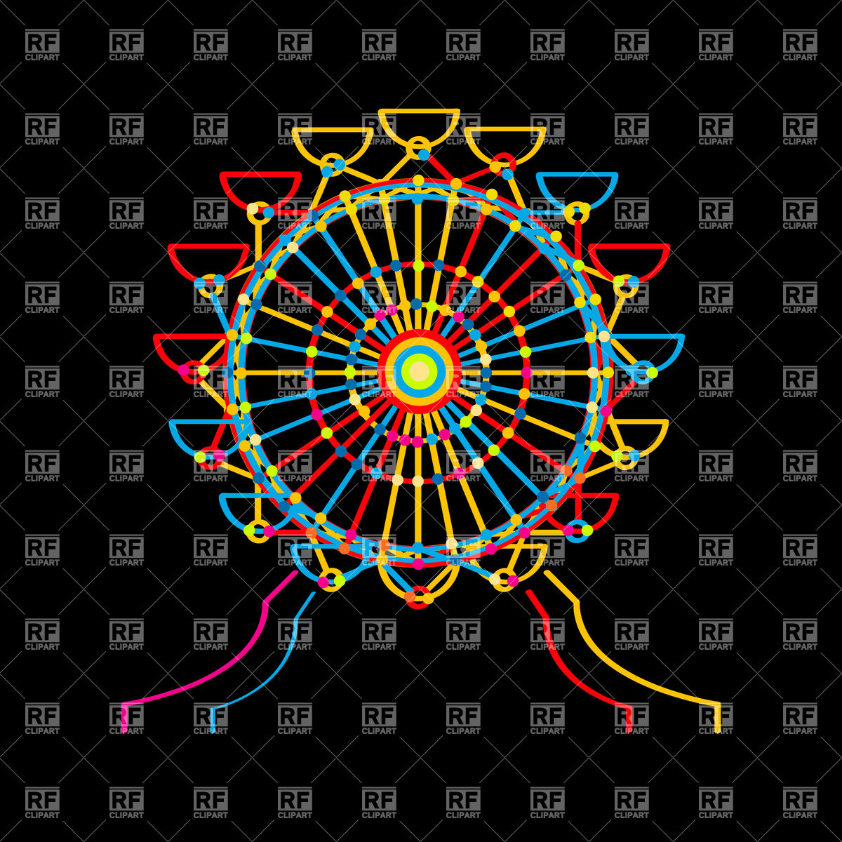 1200x1200 Symbolic Ferris Wheel Vector Image Vector Artwork Of Backgrounds