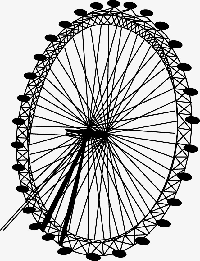 644x840 Ferris Wheel, Wheel Vector, Sketch, Line Drawing Png And Vector