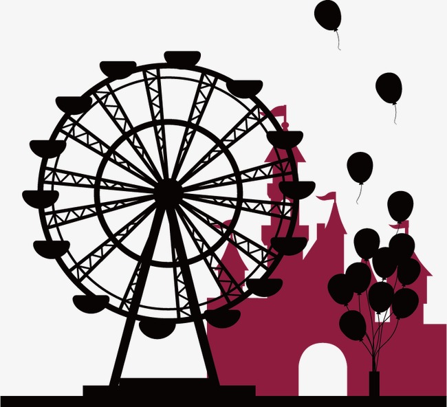 650x592 Ferris Wheel Silhouette, Wheel Vector, Silhouette Vector, Ferris