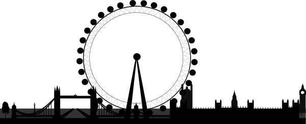 600x243 Ferris Wheel Clipart Silhouette