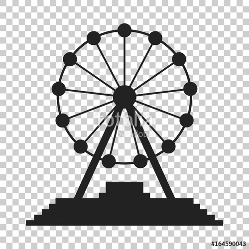 500x500 Ferris Wheel Vector Icon. Carousel In Park Icon. Amusement Ride