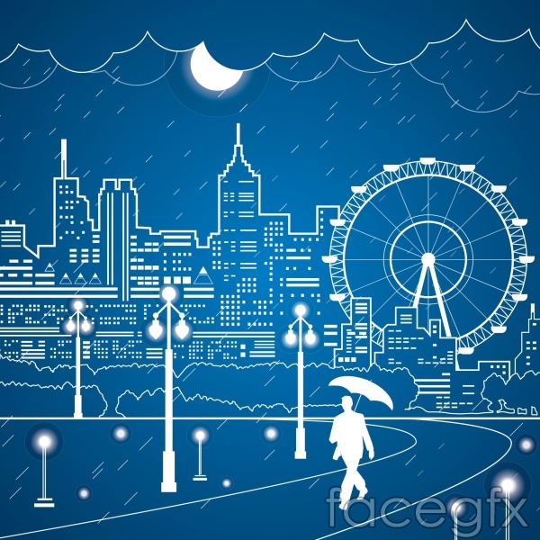 600x600 Line Drawing Of The City Ferris Wheel Vector Over Millions