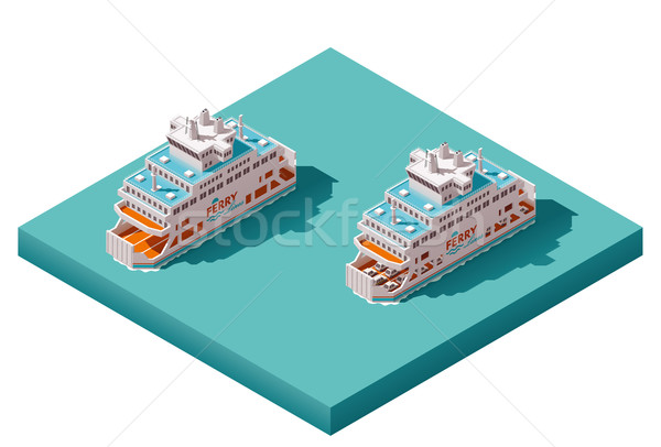 600x406 Vector Isometric Ferry Vector Illustration Taras Livyy (Tele52