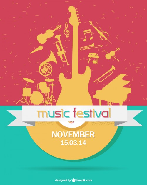 500x626 Coloful Music Festival Vector Free Download