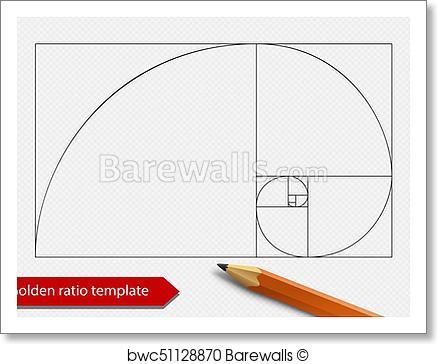 437x364 Art Print Of Golden Ratio Line Graph Template Vector Illustration