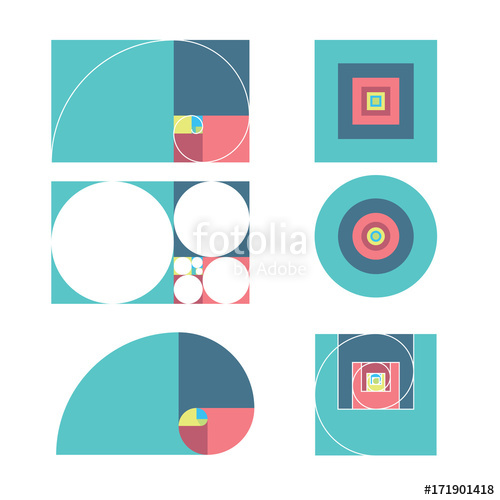 500x500 Golden Ratio Template Vector Illustration Fibonacci Stock Image